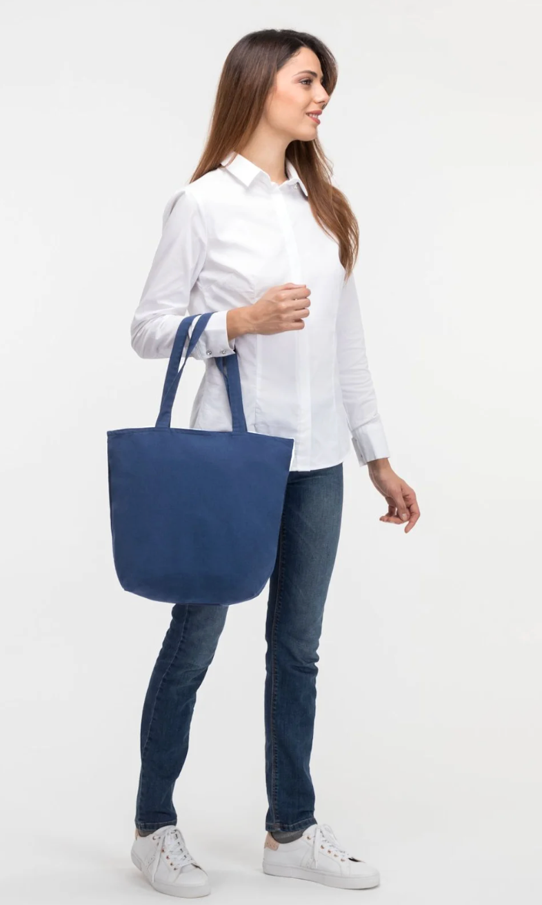 The Maine Zippered Cotton Tote Bag – 12.4" H x 14.2" W