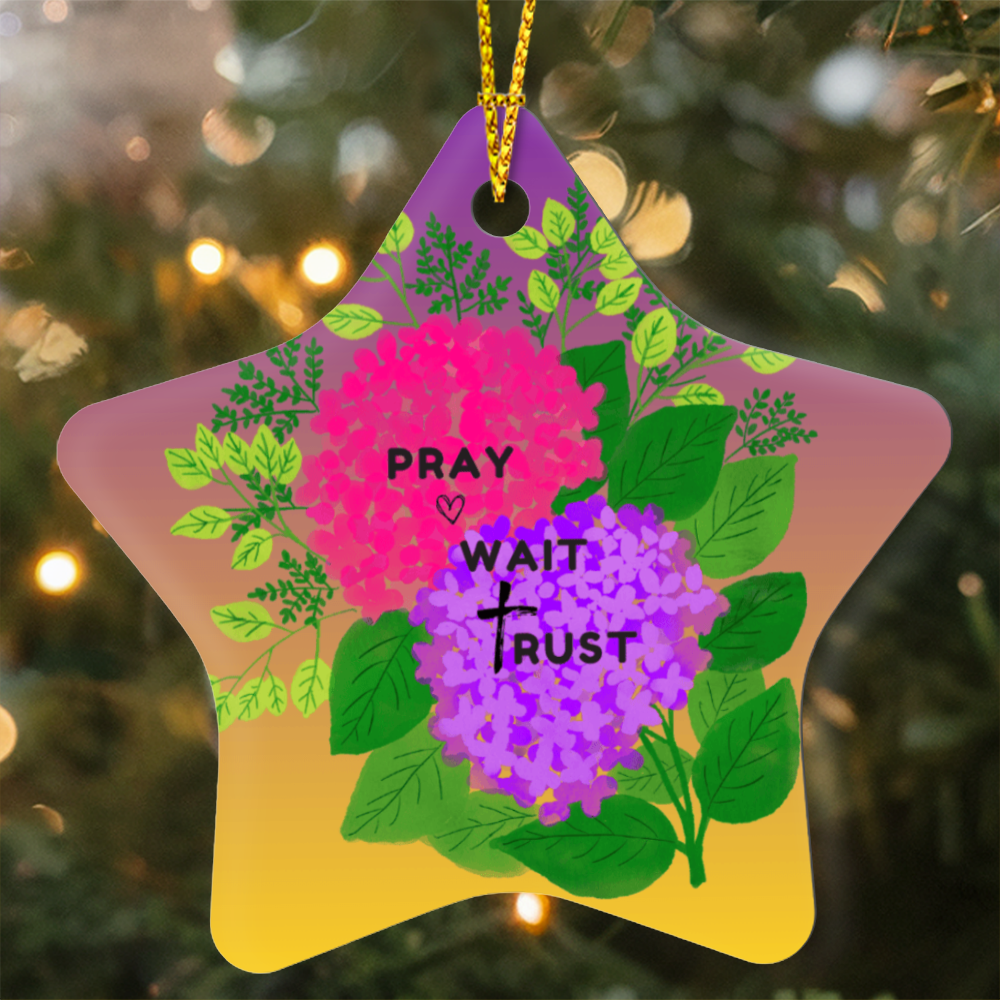 Ornament Pray Wait Trust - Faith Series